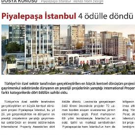 European Property Awards - Piyalepaşa İstanbul 4 ödülle döndü